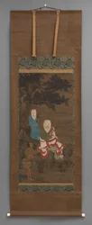 Buddhistisk maleri af 3 figurer, begyndelsen af det 18. århundrede