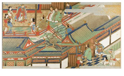 Kinesisk hofscene i Yamato-e-stil