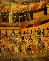 Detalje fra Jesuitternes martyrium i Japan i 1622 (akvarel på papir)