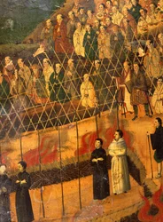 Detalje fra Jesuitternes martyrium i Japan i 1622 (akvarel på papir)
