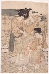 Japanske kvinder (træblok i farver)