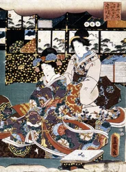 Japansk tryk: to kvinder, n.d.