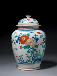Krukke med låg, ca. 1670-80 (kakiemon porcelæn)
