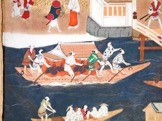 Osakazu Byobu - Japansk foldeskærm med otte paneler (maleri)