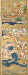 Osakazu Byobu - Japansk foldeskærm med otte paneler (maleri)