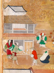 Osakazu Byobu - Japansk foldeskærm med otte paneler (maleri)