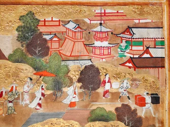 Osakazu Byobu - Japansk foldeskærm med otte paneler (maleri)