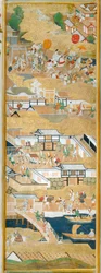 Osakazu Byobu - Japansk foldeskærm med otte paneler (maleri)