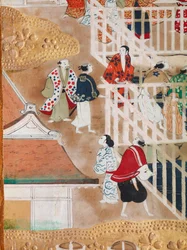 Osakazu Byobu - Japansk foldeskærm med otte paneler (maleri)