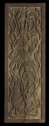 Panel med lavreliefudskæring af buddhistiske apsaraer (træ)