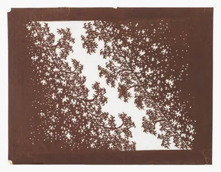 Papirstencil (katagami), slutningen af det 19. århundrede (Mulberry bark papir behandlet med persimmon juice og silketråd)