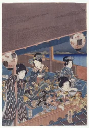 Del af Genji Triptykon (farvetræsnit)