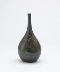 Sake-flaske, Imbe, Okayama-præfekturet, Edo-perioden, slutningen af det 17.-begyndelsen af det 18. århundrede (stentøj med rød slip & træ-aske glasur)