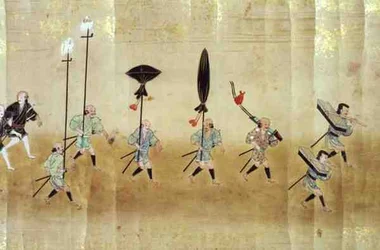 Sjette koreanske ambassade i Japan på tidspunktet for Tokugawa Ietsunas arvefølge i 1651, muligvis af Kano Masunobu (1625-94) 1655-57 (rullemaleri)