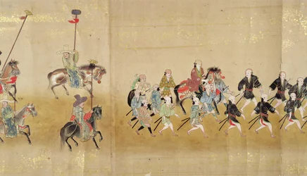 Sjette koreanske ambassade til Japan i Meireki 1 på tidspunktet for Tokugawa Ietsunas arvefølge i 1651, muligvis af Kano Masunobu (1625-94) (rullemaleri) (detaljer)
