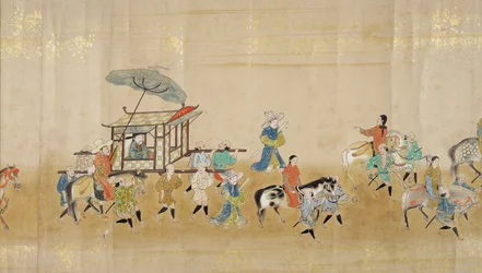 Sjette koreanske ambassade til Japan i Meireki 1 på tidspunktet for Tokugawa Ietsunas arvefølge i 1651, muligvis af Kano Masunobu (1625-94) (rullemaleri) (detaljer) (se også 120833)