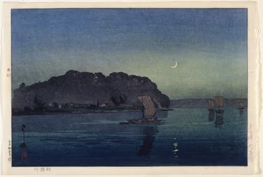 Tonegawa River (træblok i farver)