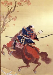 Kriger Munete. Silkemaleri af skolen Tosa, forfatter Chikana Morizumi dit Hsien. 1700-tallet. Museo Chiossone. Gener