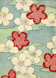 farve træblok print af Dogwood Blossoms