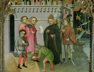 The Miraculous Multiplication of the Grain, detalje fra St. Nicholas of Bari-altertavlen