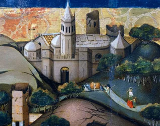 Landskab med Episcopal Church, detalje fra Flight into Egypt, altertavle fra Verdu