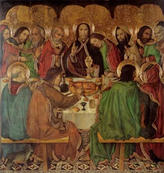 La cene - Den sidste nadver - Maleri af Jaume (Jaime) Huguet (1412-1492) - 1465-1470 - Tempera på panel - 170x161 - Museu Nacional d