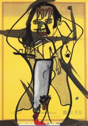 Lufthavne, 2016 (mixed media på akvarelpapir monteret på panel med opskrift på bagsiden)