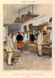 Typer og uniformer af kaptajn Jules Richards franske Armee, illustreret af Edouard Detaille (1848-1912): Linieinfanteri: Revue dans les chambers en 1885, Privat samling
