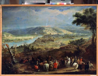 Belejringen af ​​Namur i 1692 (Belejringen af ​​Namur i 1692). Belejring af byen af ​​Ludvig XIV og Vauban fra 29. maj til 30. juni 1692. Maleri af Jean-Baptiste Martin (Jean Baptiste Martin