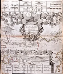 Projekt til anlæggelse af en kommunikationskanal mellem Atlanterhavet og Middelhavet, inklusive en del omtrent mellem Pexiora og Ouveillan; i regionen Languedoc-Roussillon, Frankrig.