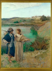 Tobias og englen (maleri på lærred)