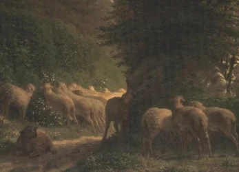 Får græsser langs et levende hegn