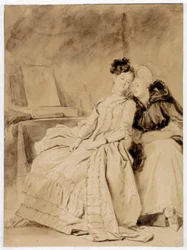 Den intime samtale, ca. 1778 (blæk på papir)