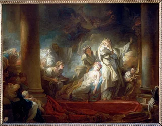 Ofringen af Caliroe,17. århundrede (oliemaleri)