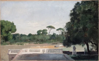 Haven ved Villa Borghese set fra Villa Medici i Rom, mellem 1859 og 1860 (olie)