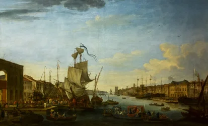Fransk: Embarquement du corps expeditionnaire de Minorque au port de Marseille sous les ordres du Duc de Richelieu Indskibning af ekspeditionskorpset fra Menorca i havnen i Marseille under ordrer fra marskalken af Richelieu