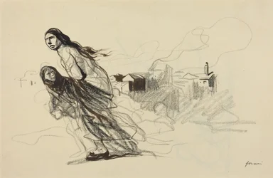 Efter Douai, sandsynligvis 1918 (tuschtegning)
