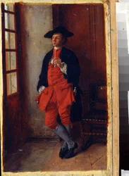 Rygning. At ryge. Maleri af Ernest Jean Louis Meissonier (1815-1891)