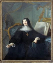 Portræt af Anne Geyssans de Clermont-Chatte (Clermont Chatte), abbedisse i Chelles (d. 1789), mål 1,46x1,14 m