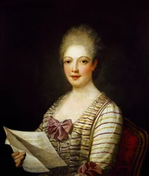 Portræt af Lucrezia Aguiari kaldet La Bastardella (1743-1783), italiensk sopran, maleri af Jean Marc Nattier