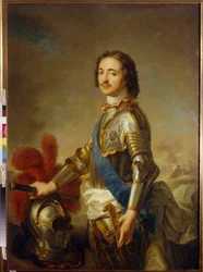 Portræt af Peter 1. den store (1672-1725) zar af Rusland
