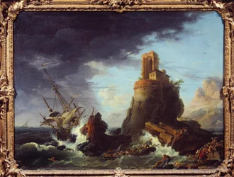 En storm. Maleri af Jean Henry sagde Jean af Arles (1734-1784). 1756. 0,77 x 1,03 mm. Museum of Fine Arts - Palais Longchamp. Marseille.