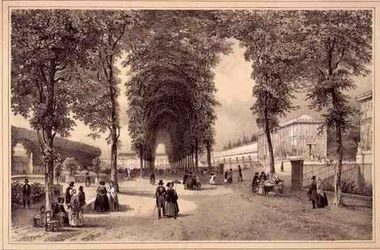 A View of the Jardins des Plantes, udgivet af Auguste Bry (litho)