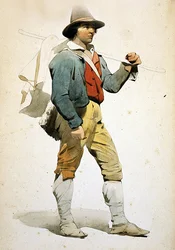 Roman Boy (akvarel på papir)