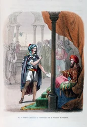 M Vaissière annoncerer Ibrahim Pashas sejr til Mehmet Ali, 1818, 1847