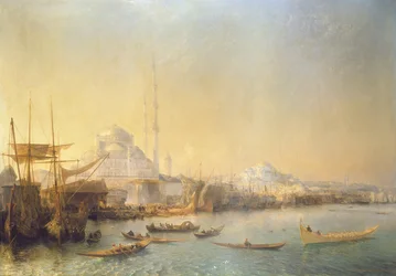 En vid udsigt over Konstantinopel og Det Gyldne Horn, 1840