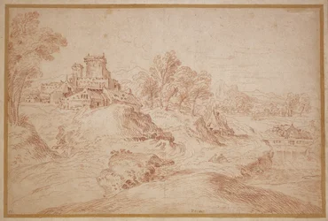 Landskab med et slot, 1716-18