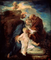 Den hellige familie hviler på flugten til Egypten, 1719.