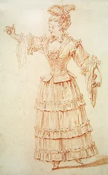 Dancer of the Opera (rødt kridt på papir)