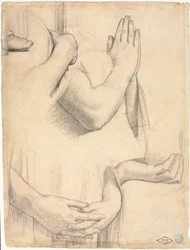 Studie af hænder, 1842.